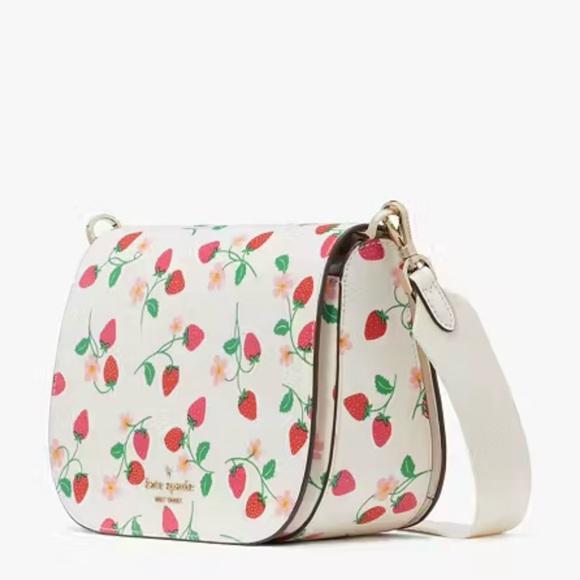 NWT Kate Spade Strawberry Vine Crossbody Saddle Bag - Picture 3 of 12